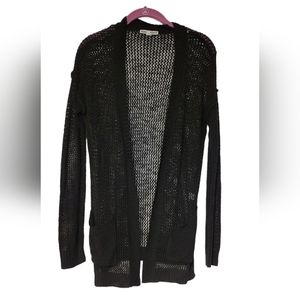Mesh Cardigan Black Knit Size Medium